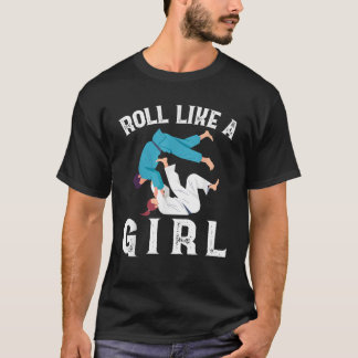 女転がの子誇りを持ったのおもしろいJiu Jsu Mar Tシャツ