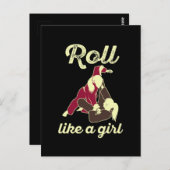 女転が子のようにブラジル柔術BJJ ポストカード (正面/裏面)