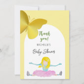 女輝くの子のように水の色イラストレーション サンキューカード (正面)