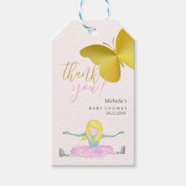 女輝くの子の水彩画イラストレーション ギフトタグ