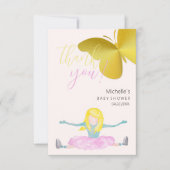 女輝くの子の水彩画イラストレーション サンキューカード (正面)