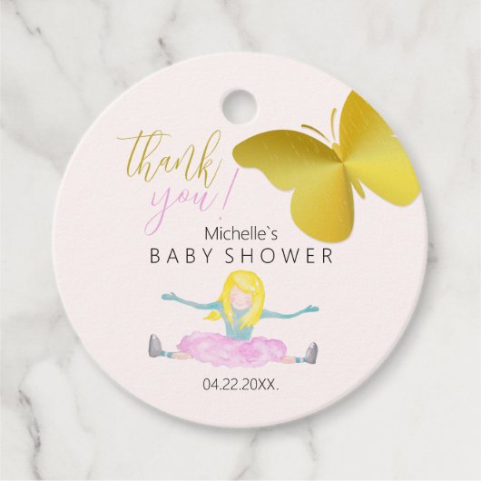 女輝くの子の水彩画イラストレーション フェイバータグ (正面)