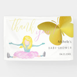 女輝くの子の水彩画イラストレーション 横断幕