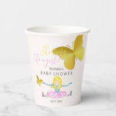 女輝くの子の水彩画イラストレーション 紙コップ (正面)