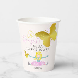 女輝くの子の水彩画イラストレーション 紙コップ