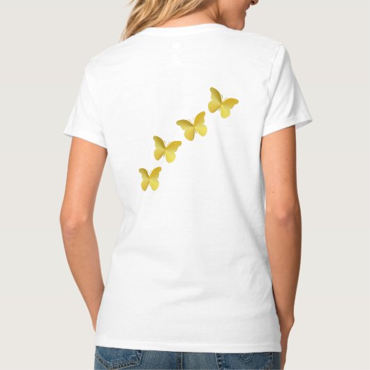 女輝くの子の水彩画イラストレーション Tシャツ (裏面)