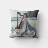 女遊がハープを海で クッション (正面)