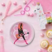 女遊のギター ペーパープレート (パーティー)