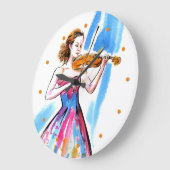 女遊のバイオリン ラージ壁時計 (傾斜)