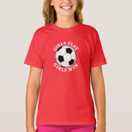 女遊の子がサッカーに勝つ Tシャツ