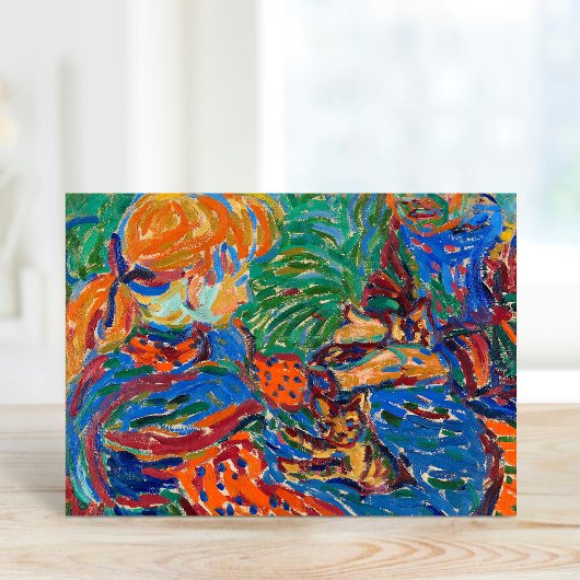 女遊の子と猫 | Ernst Ludwig Kirchner カード