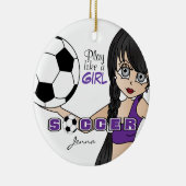 女遊の子のように |サッカー |紫 セラミックオーナメント (右)