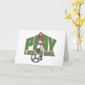 女遊の子のサッカー カード (黄色い花)