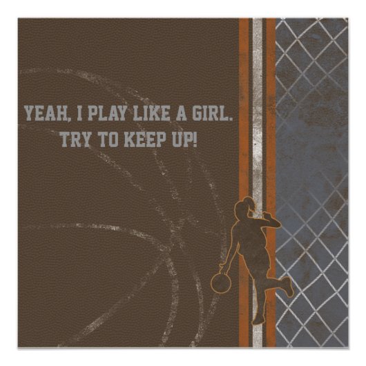 女遊の子のバスケットボール ポスター (正面)