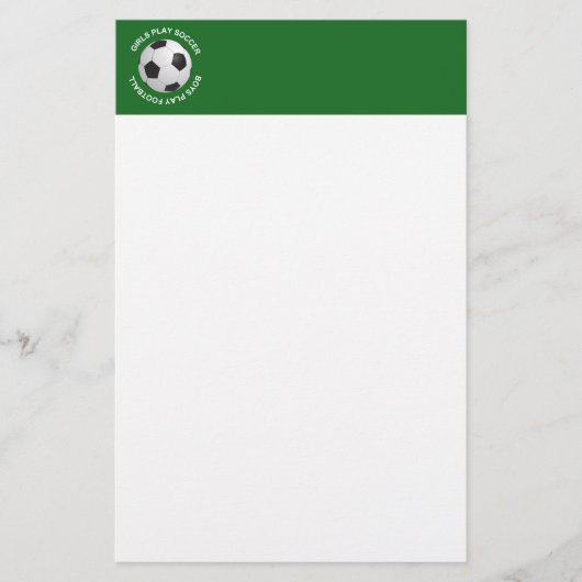 女遊の子サッカー，男の遊子のサッカー 便箋 (正面)