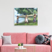 "女運の子のカヌー" - John LaFarge キャンバスプリント (インサイチュ (リビング))