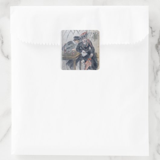 女郎と客 スクエアシール (バッグ)