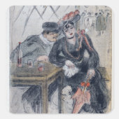 女郎と客 スクエアシール (正面)