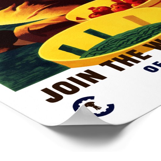 女陸軍に参加 – WWII ポスター (角)