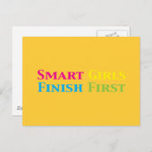 女頭が切れるの子が最初の贈り物を仕上げる ポストカード (正面/裏面)