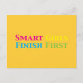 女頭が切れるの子が最初の贈り物を仕上げる ポストカード (正面)