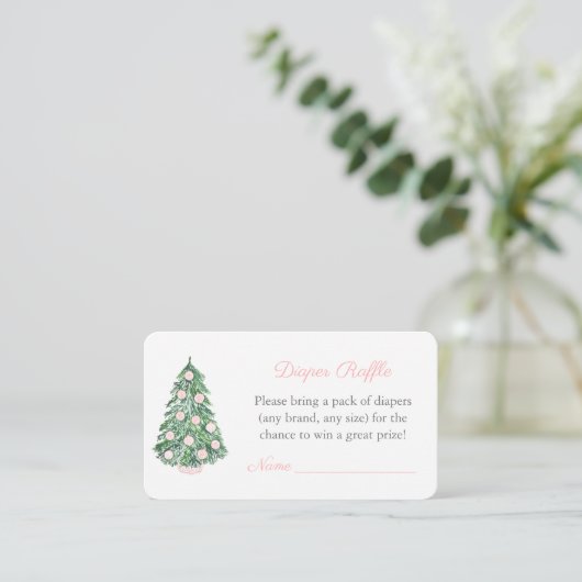 女頭が切れる子おむつラッフル用ベビーシャワー エンクロージャーカード (スタンド正面)