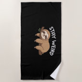 女風変わり性の動物愛好家におもしろい対して怠ける ビーチタオル (正面)