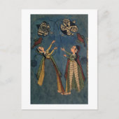 女飛んでいるの子の凧，クルフォーク絵画ズ，ヒマチャルP ポストカード (正面)