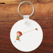女飛んでいる子A凧 キーホルダー (正面)