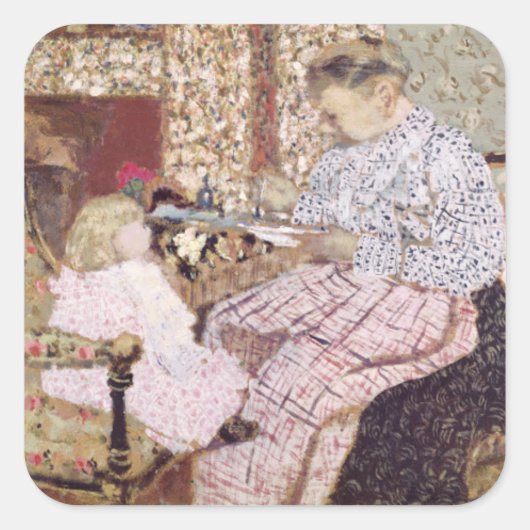 女食べ物を与えの子, 1901 スクエアシール (正面)