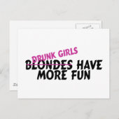 女飲の子のおもしろい ポストカード (正面/裏面)