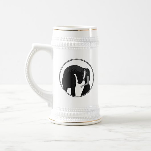 女馬の馬の馬の馬乗り ビールジョッキ (左)