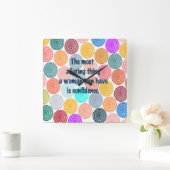 女魅力的性 スクエア壁時計 (ホーム)