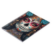 女鮮やか性:死んだ砂糖スカルメイクアップ ノートブック (左側)