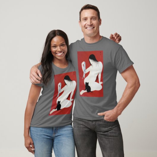 女黒猫・高橋松亭 Tシャツ (ユニセックス)