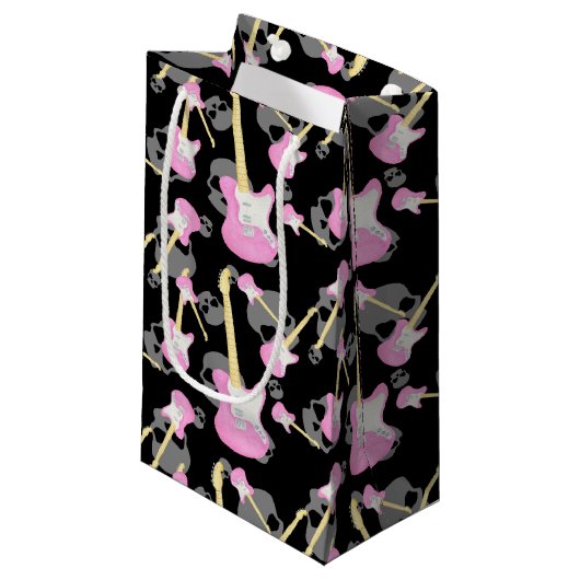 女10代のの子のロックアンドロールスカルパーティーバッグ スモールペーパーバッグ (正面アングル)