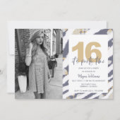 女10代のの子の写真16th誕生日パーティーへの招待 招待状 (正面)