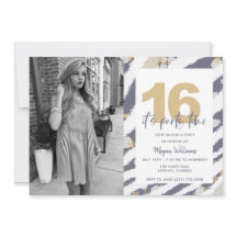 女10代のの子の写真16th誕生日パーティーへの招待