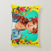 女10代のの子の美学 – フローラ漫画ポートレート アクセントクッション (裏面(縦))