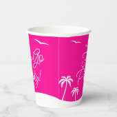 女10代のの子ホットピンク夏の第1期パーティー 紙コップ (右)
