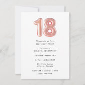 女10代のの子18th誕生日パーティーの写真 招待状 (裏面)