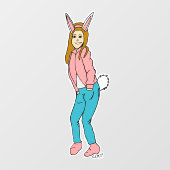 女 ウィンドウサイン (シート)