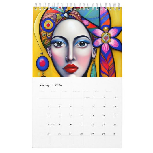 女 カレンダー (1月 2026)