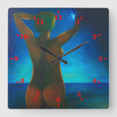 女 スクエア壁時計 (正面)