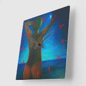 女 スクエア壁時計 (傾斜)