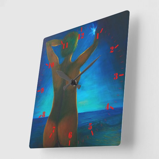 女 スクエア壁時計 (傾斜)