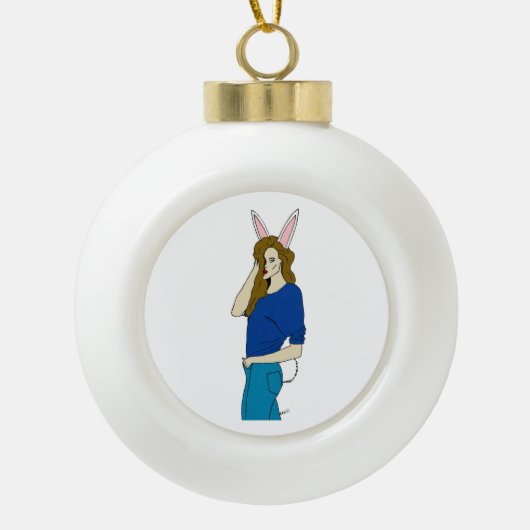 女 セラミックボールオーナメント (正面)