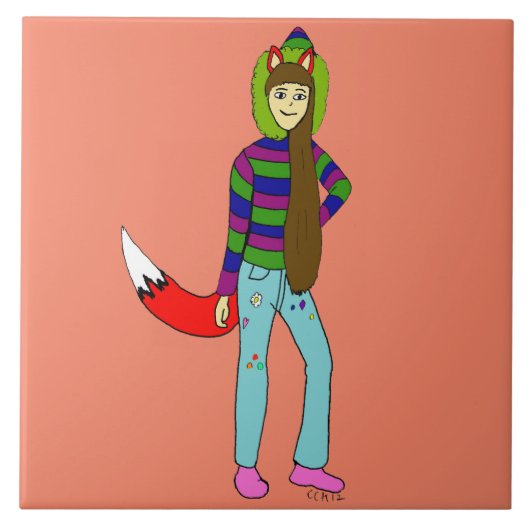 女 タイル (正面)