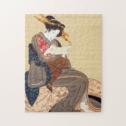 女,国貞女性，国貞，浮世絵 ジグソーパズル (縦)