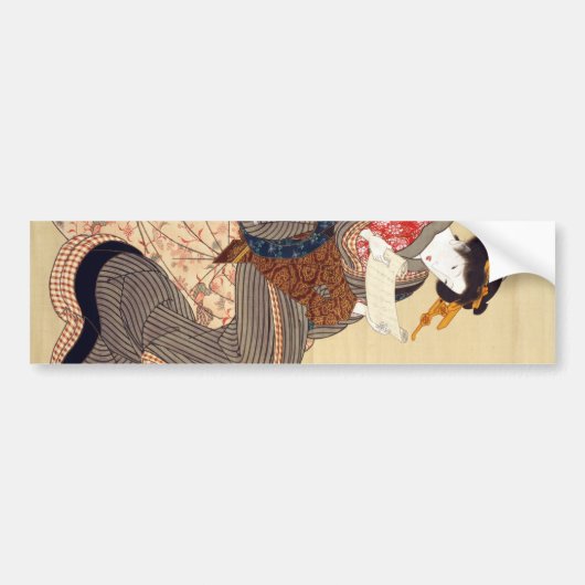 女,国貞女性，国貞，浮世絵 バンパーステッカー (正面)